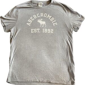 Abercrombie & Fitch Light Gray Muscle Tee with Logo